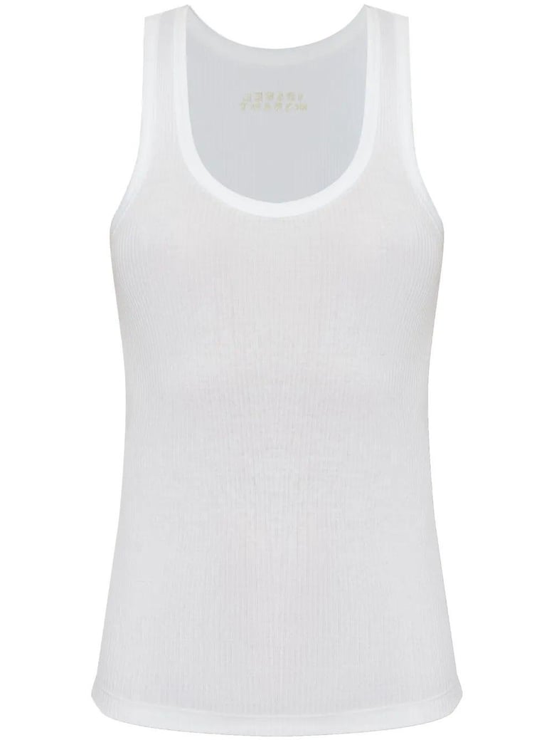 white cotton tank t-shirt by Selfnex