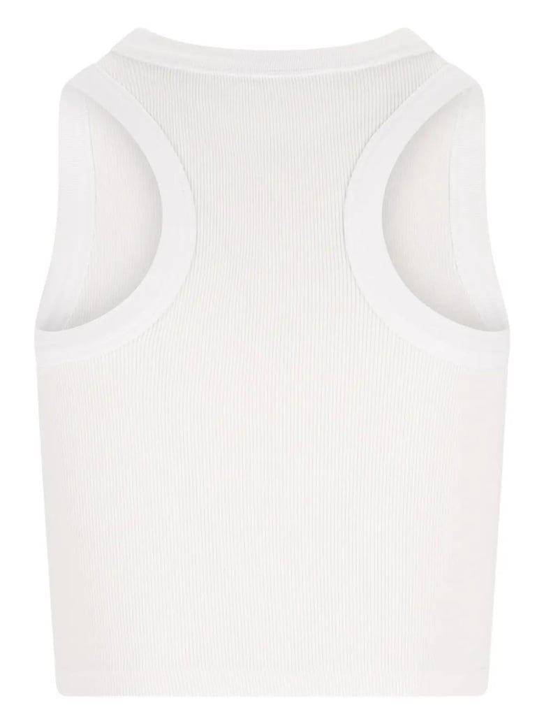 cotton cropped tank top with givenchy paris print by Selfnex