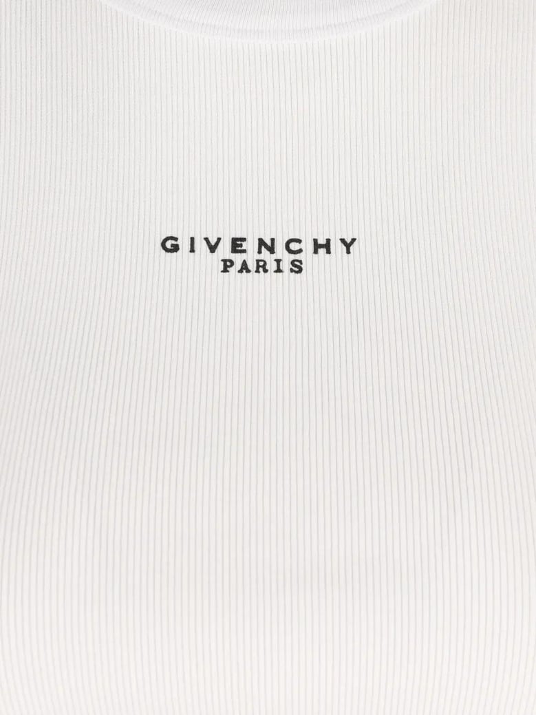 cotton cropped tank top with givenchy paris print by Selfnex