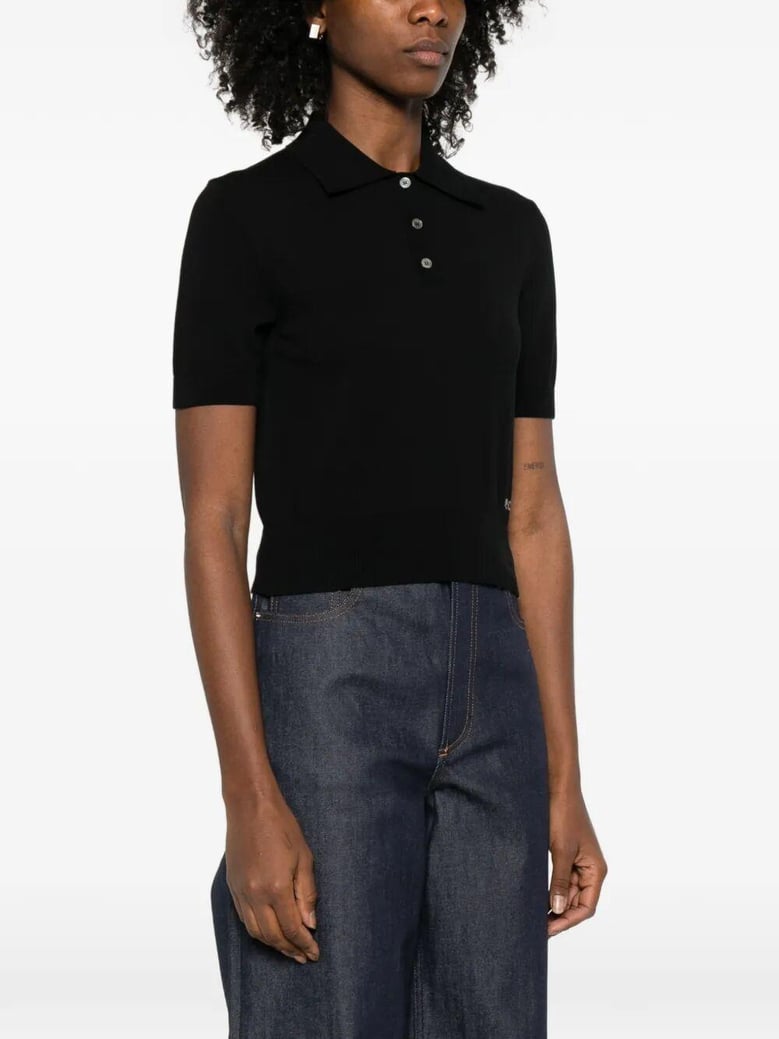 cotton polo shirt with jacquard logo by Selfnex