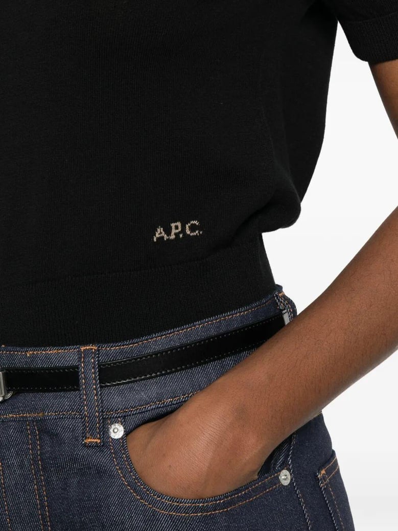 cotton polo shirt with jacquard logo by Selfnex