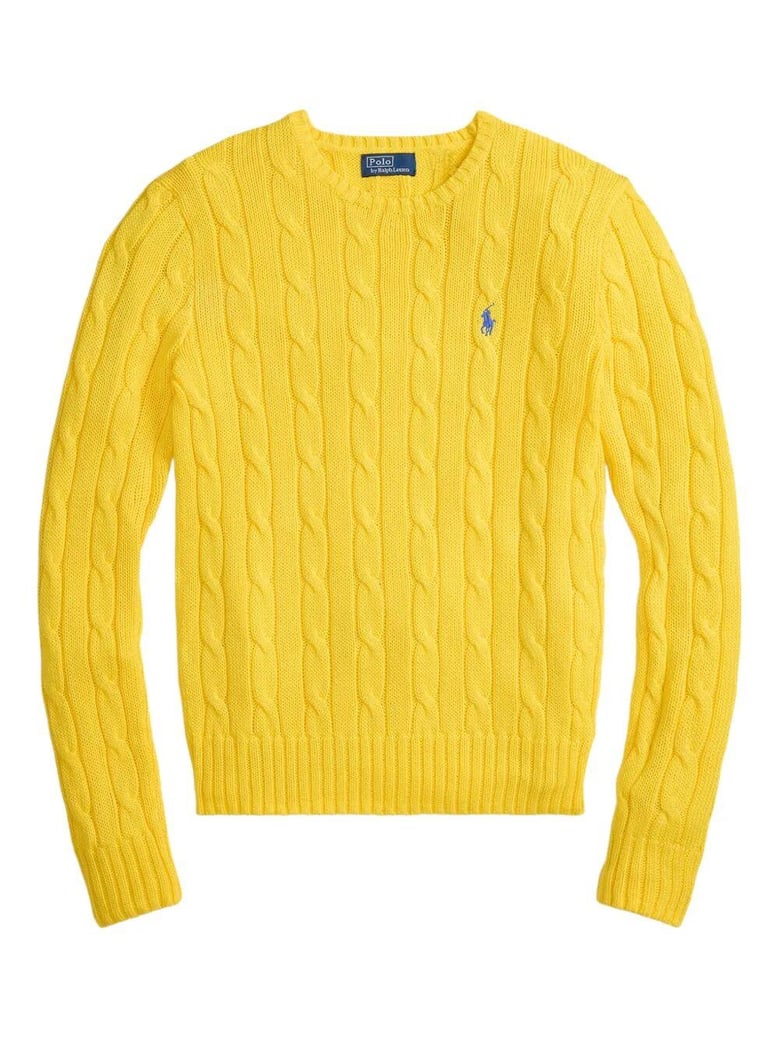 cable-knit slim fit cotton crewneck jumper by Selfnex