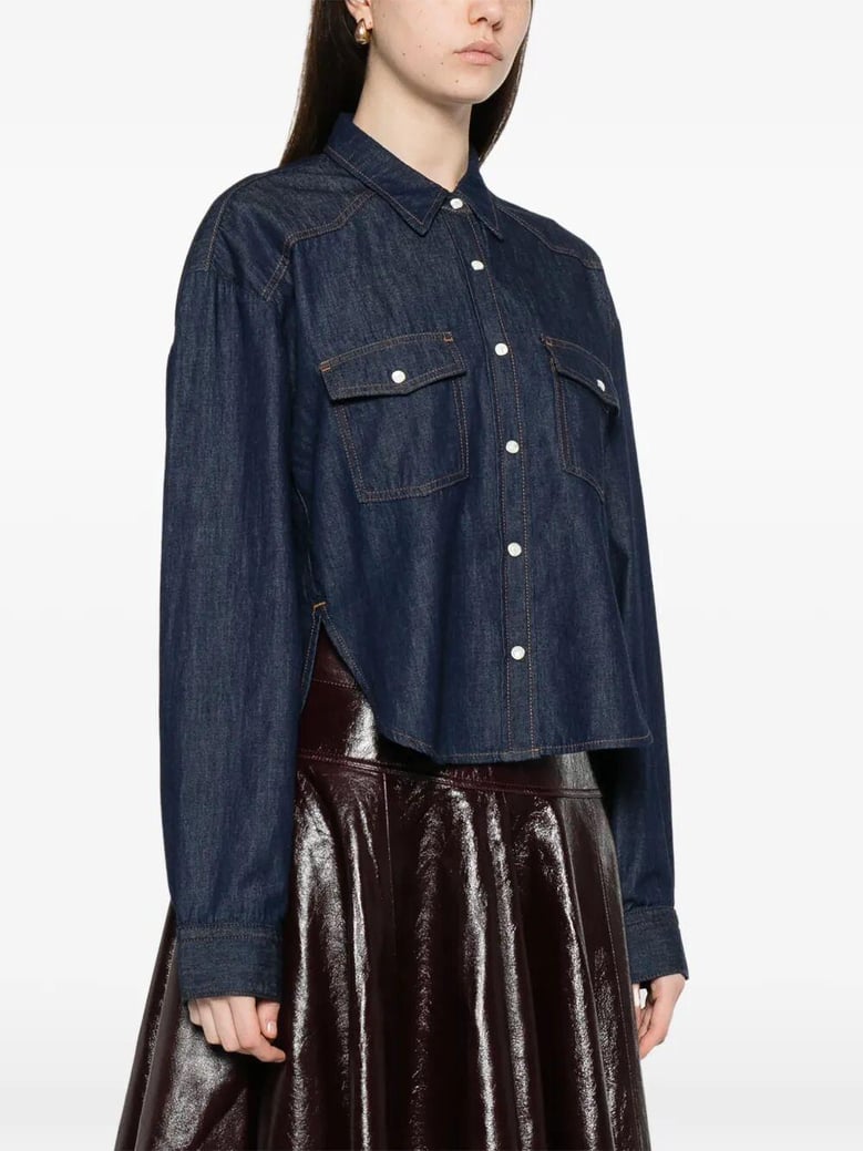 grenon denim cropped shirt by Selfnex