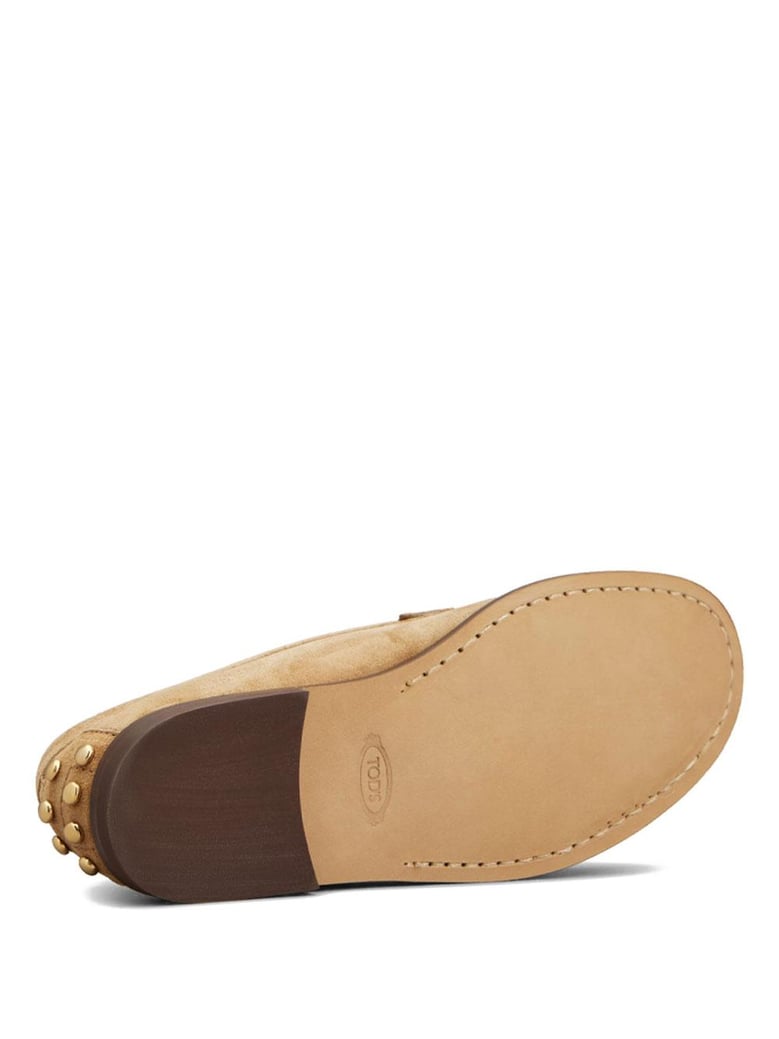 suede slipper loafers with metal detailing by Selfnex