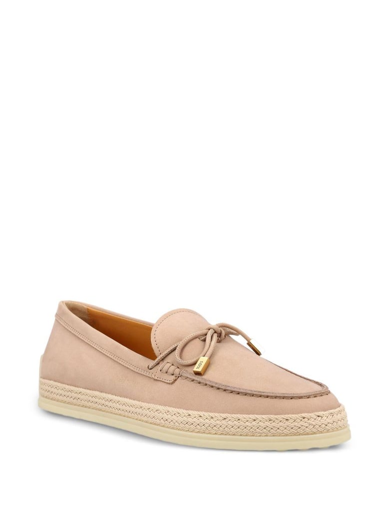 raffia weaving silky nubuck loafers by Selfnex