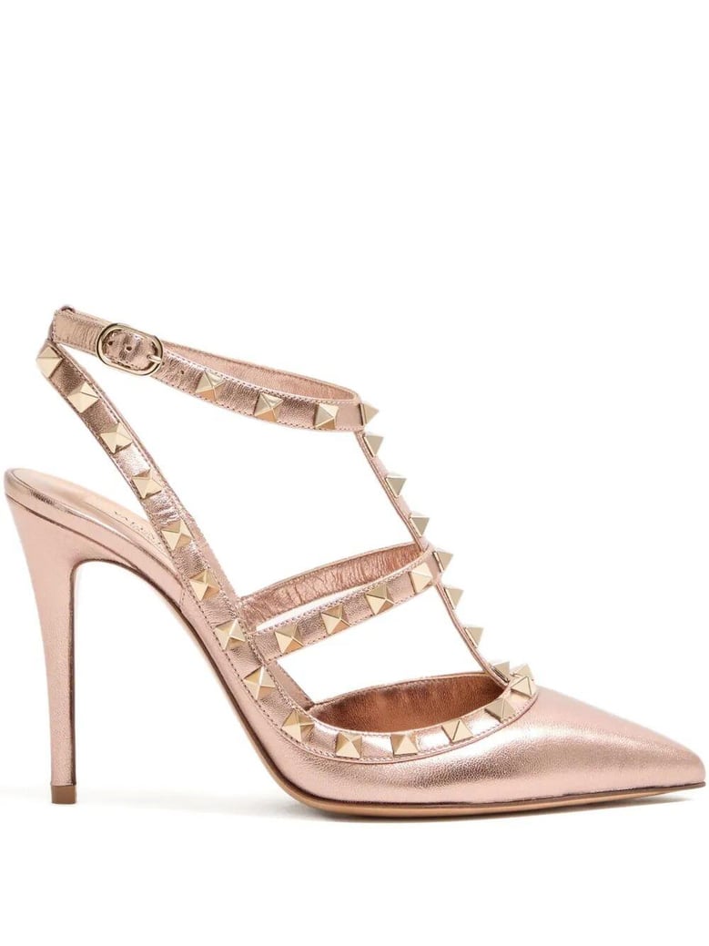 rockstud laminated nappa leather pumps 100 by Selfnex