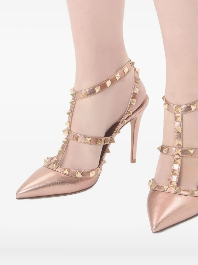 rockstud laminated nappa leather pumps 100 by Selfnex