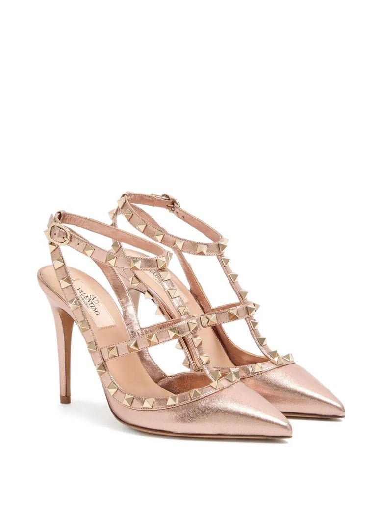 rockstud laminated nappa leather pumps 100 by Selfnex