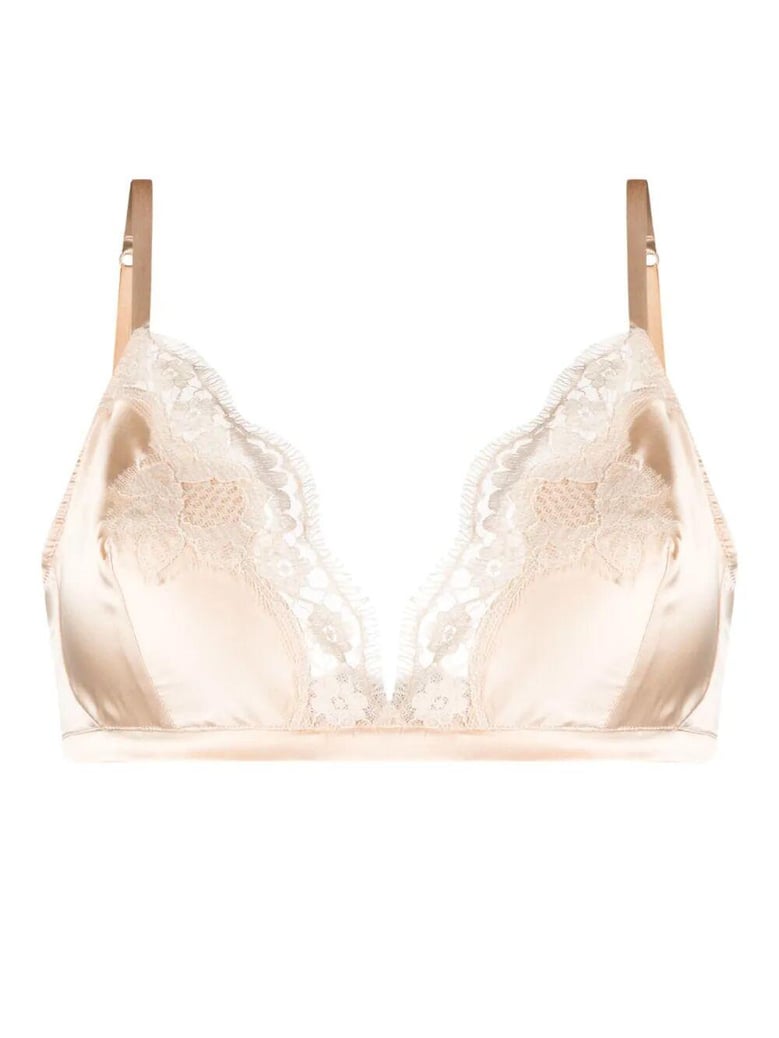 soft-cup satin bra with lace detailing by Selfnex