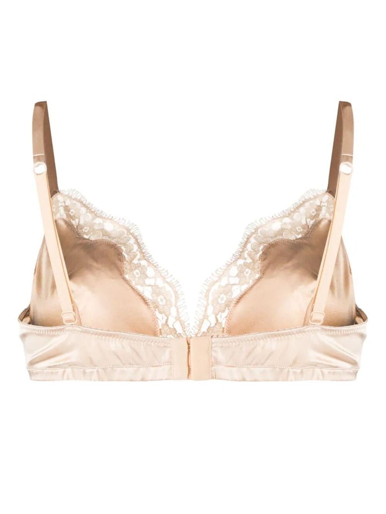 soft-cup satin bra with lace detailing by Selfnex
