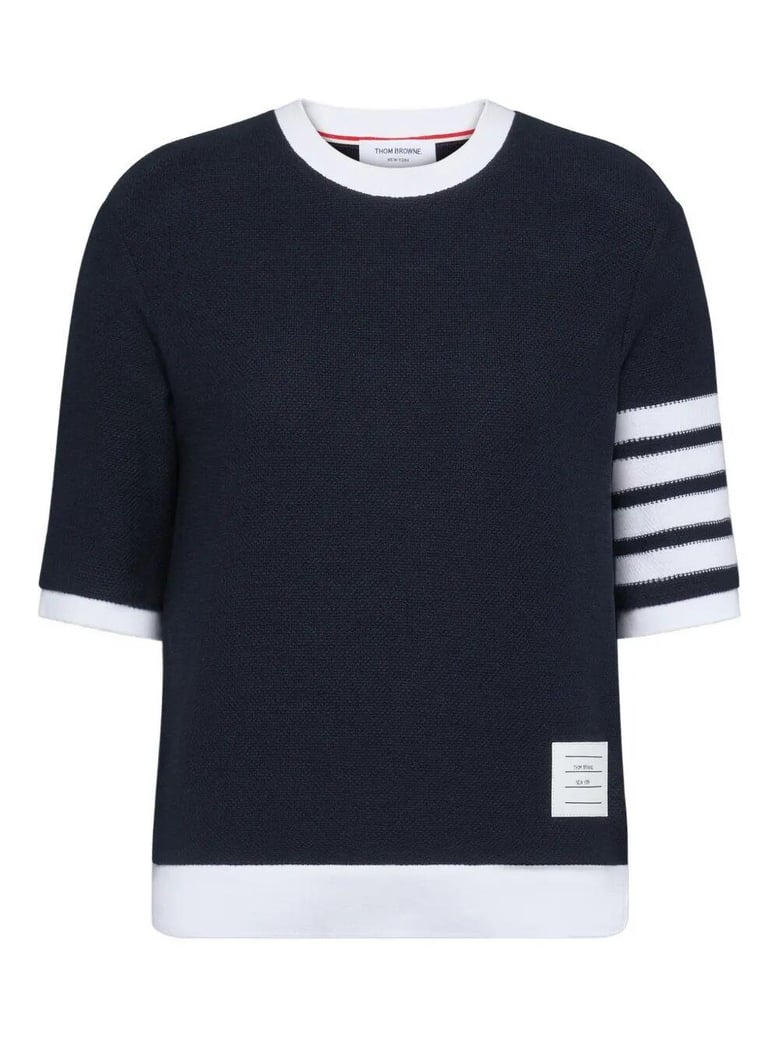 textured cotton piqué 4-bar t-shirt by Selfnex