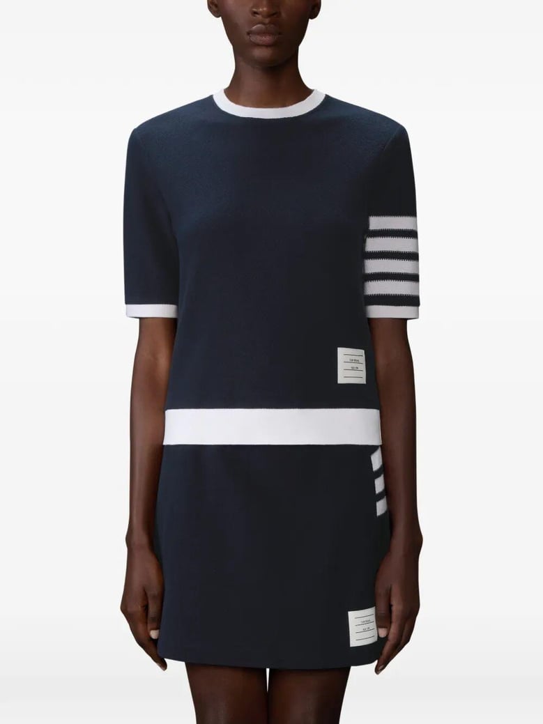 textured cotton piqué 4-bar t-shirt by Selfnex