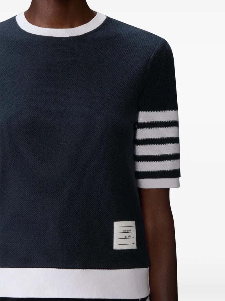 textured cotton piqué 4-bar t-shirt by Selfnex