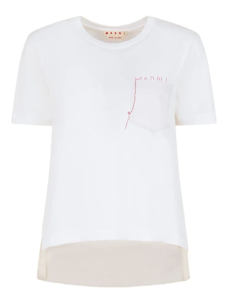 cotton t-shirt with embroidered marni logo by Selfnex