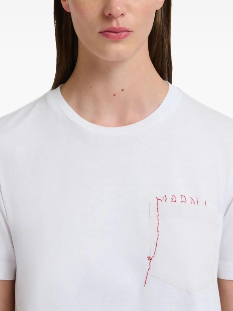 cotton t-shirt with embroidered marni logo by Selfnex