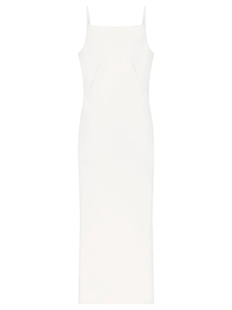 sliced crepe cady long dress by Selfnex