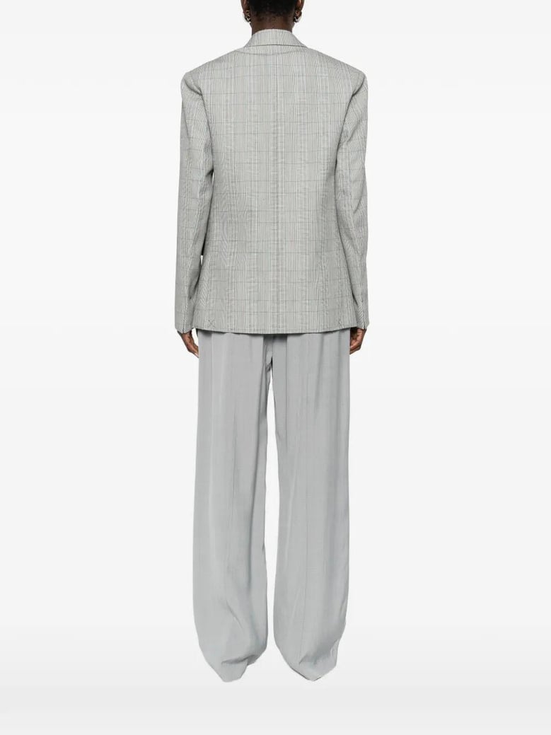 check wool double-breasted tailored jacket by Selfnex