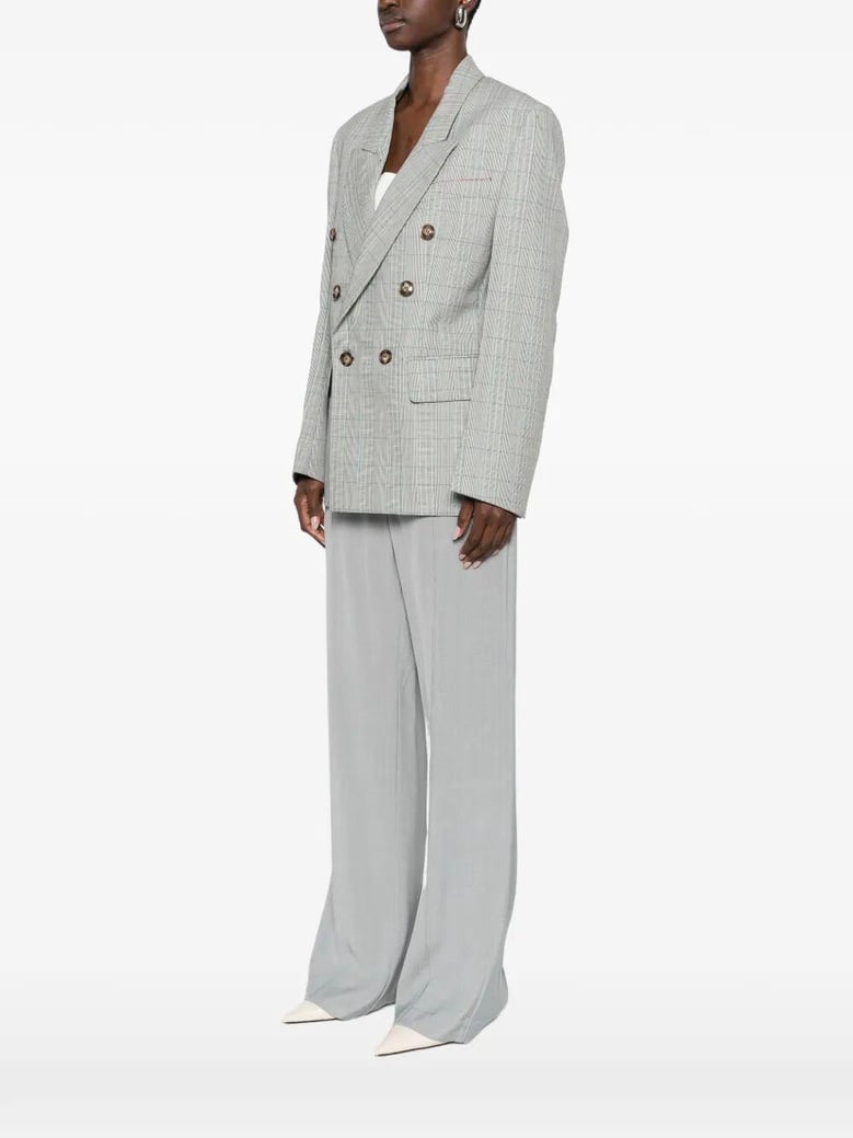 check wool double-breasted tailored jacket by Selfnex