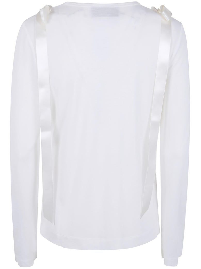 bow ribbon tail long sleeve t-shirt by Selfnex