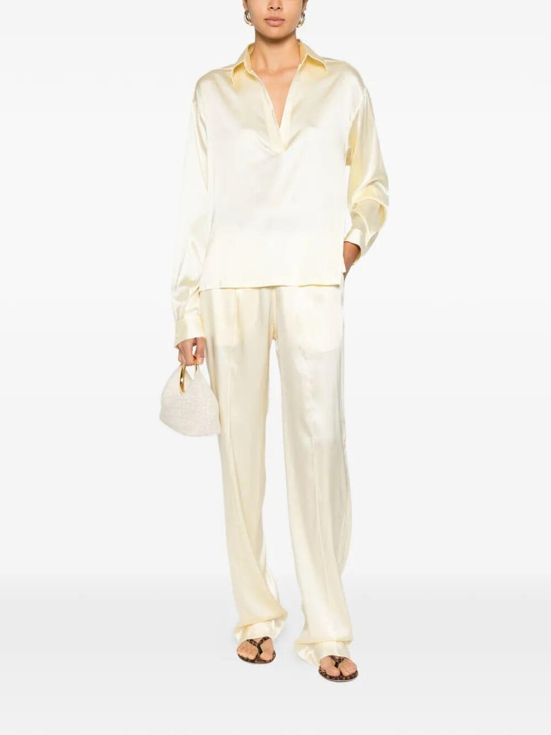 stretch silk satin pj pants by Selfnex