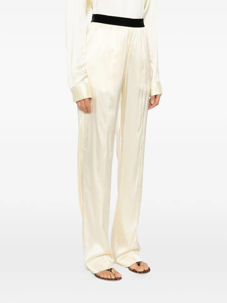 stretch silk satin pj pants by Selfnex