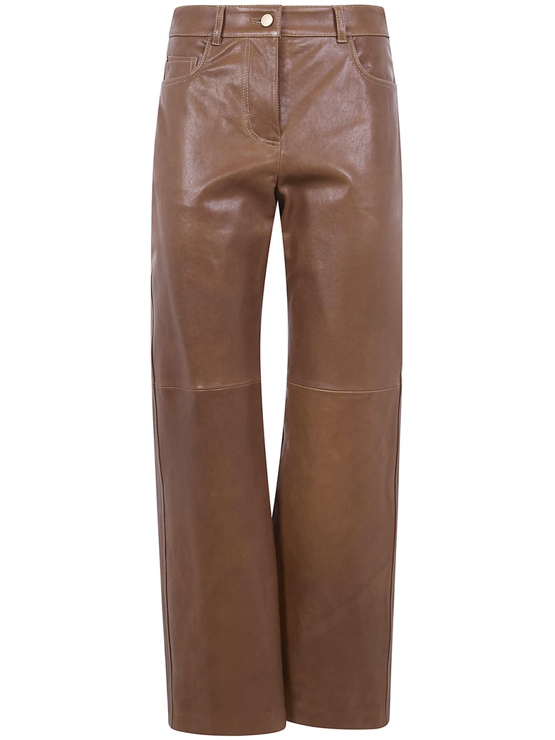 smmviolino leather 5 pockets trousers by Selfnex