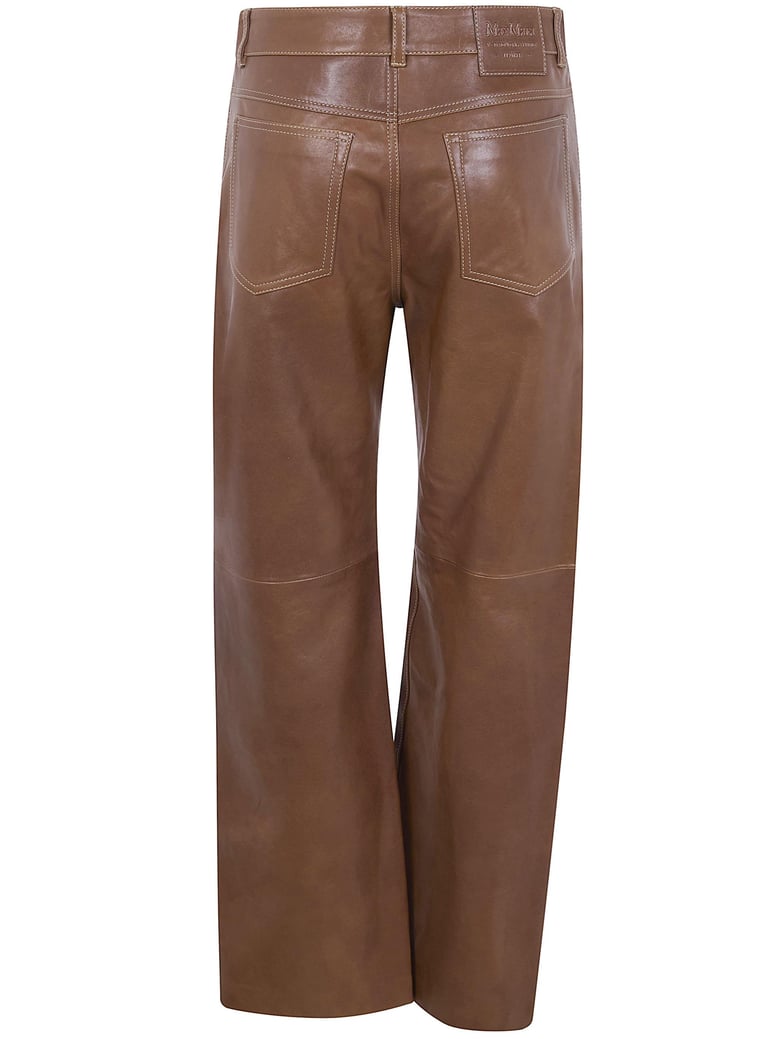 smmviolino leather 5 pockets trousers by Selfnex