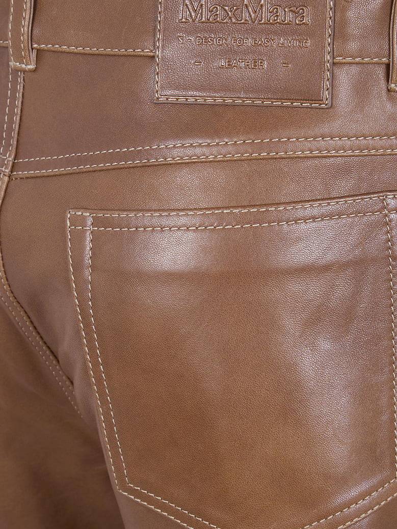 smmviolino leather 5 pockets trousers by Selfnex