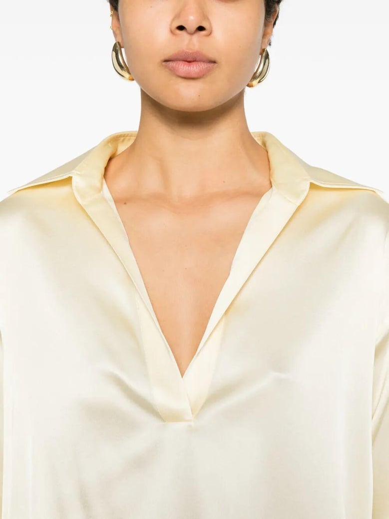 stretch silk satin polo by Selfnex