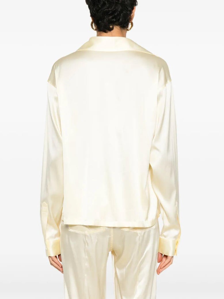 stretch silk satin polo by Selfnex