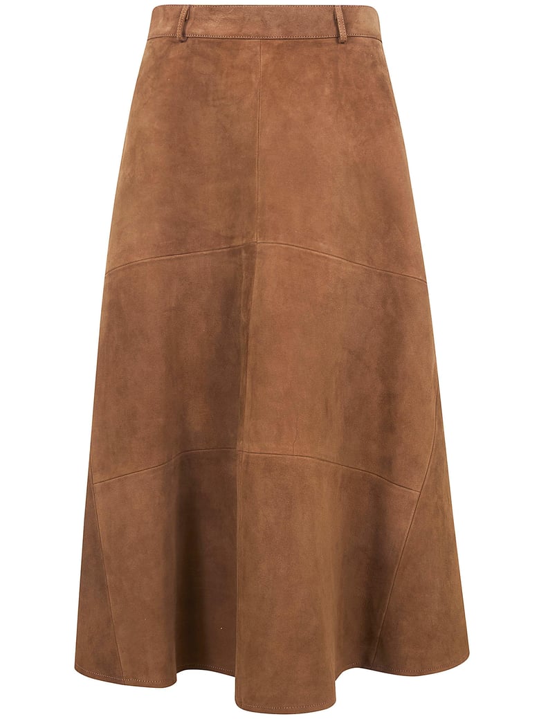 suede pockets skirt by Selfnex