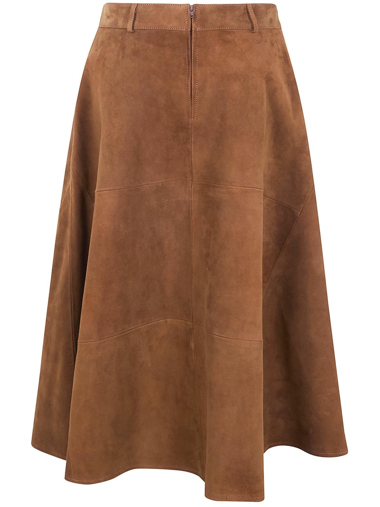 suede pockets skirt by Selfnex