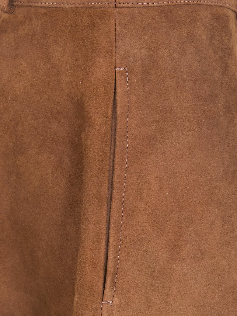 suede pockets skirt by Selfnex