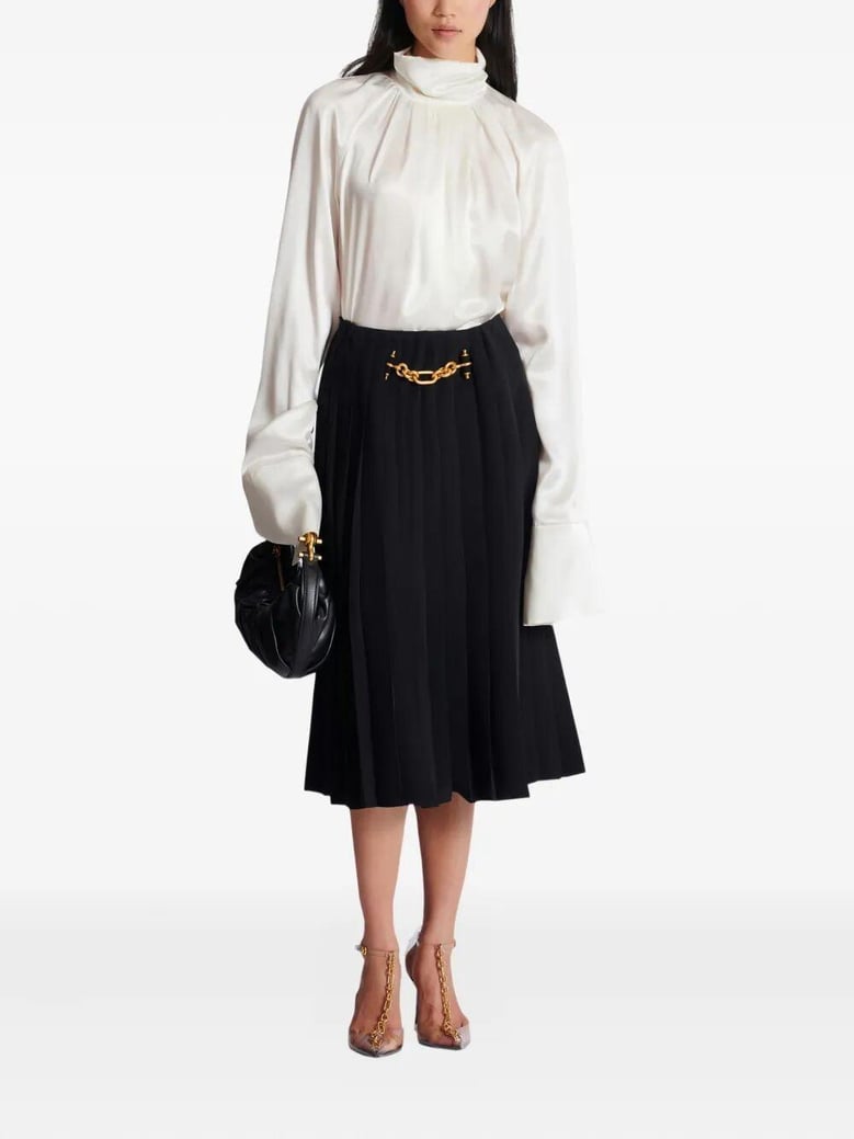 drapped silk blouse shirt by Selfnex