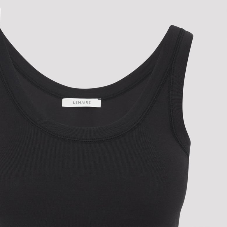 squid ink blue cotton ribbed tank top by Selfnex