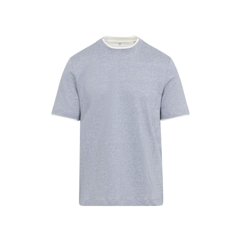 light blue bicolor cotton t-shirt by Selfnex