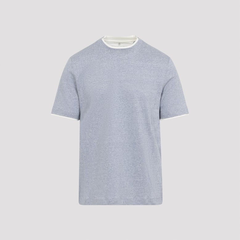 light blue bicolor cotton t-shirt by Selfnex