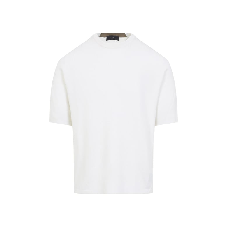 white easy care waffle virgin wool t-shirt by Selfnex