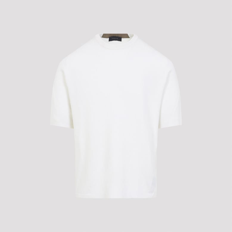 white easy care waffle virgin wool t-shirt by Selfnex