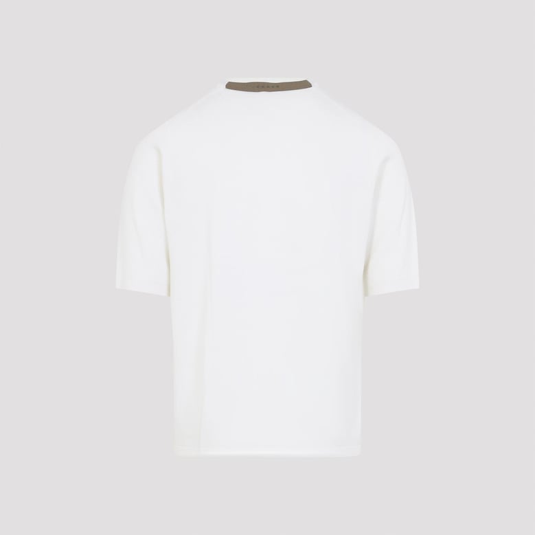white easy care waffle virgin wool t-shirt by Selfnex
