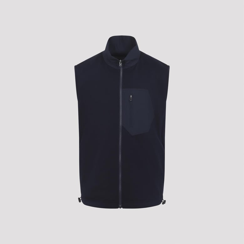 navy blue reversible virgin wool vest by Selfnex