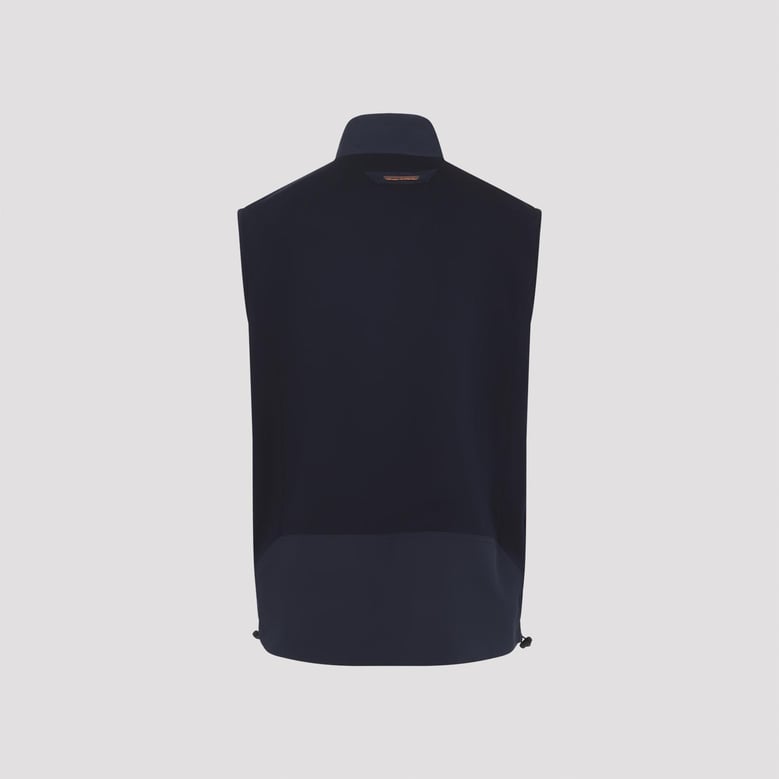 navy blue reversible virgin wool vest by Selfnex