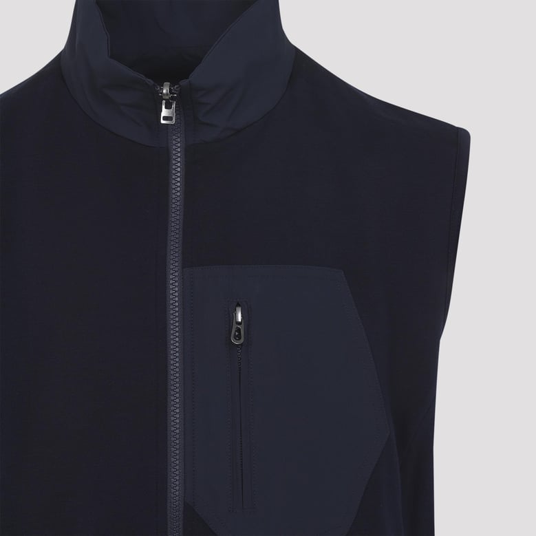 navy blue reversible virgin wool vest by Selfnex