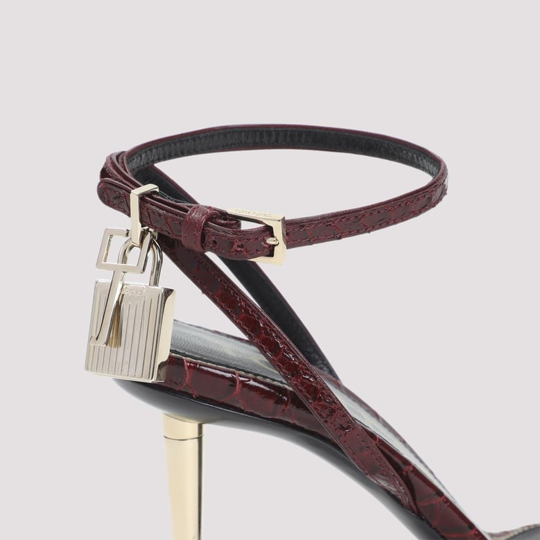 semi shiny printed python sandal by Selfnex