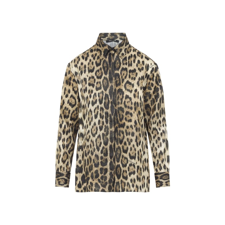 natural brown jaguard print shirt by Selfnex