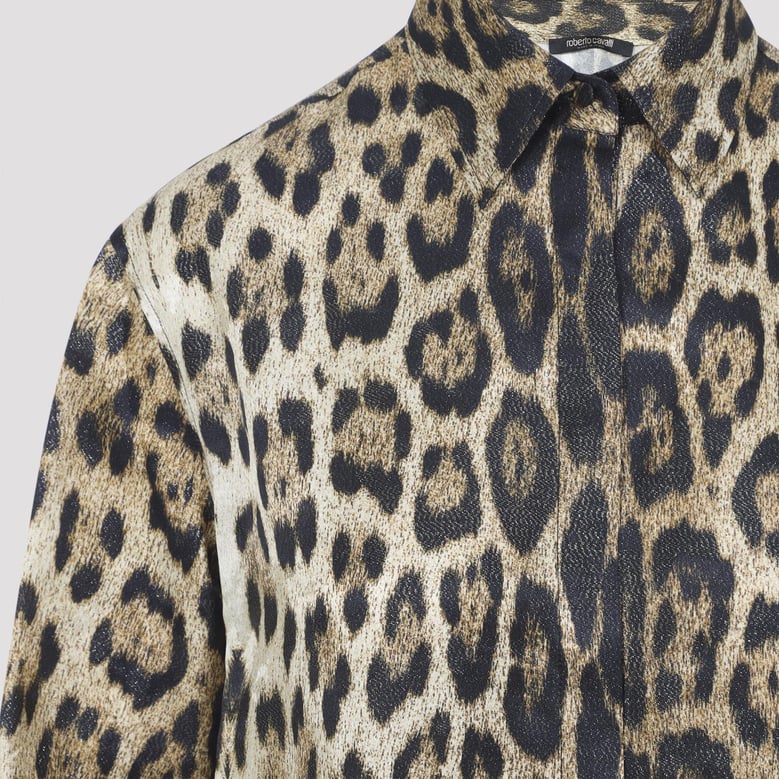 natural brown jaguard print shirt by Selfnex