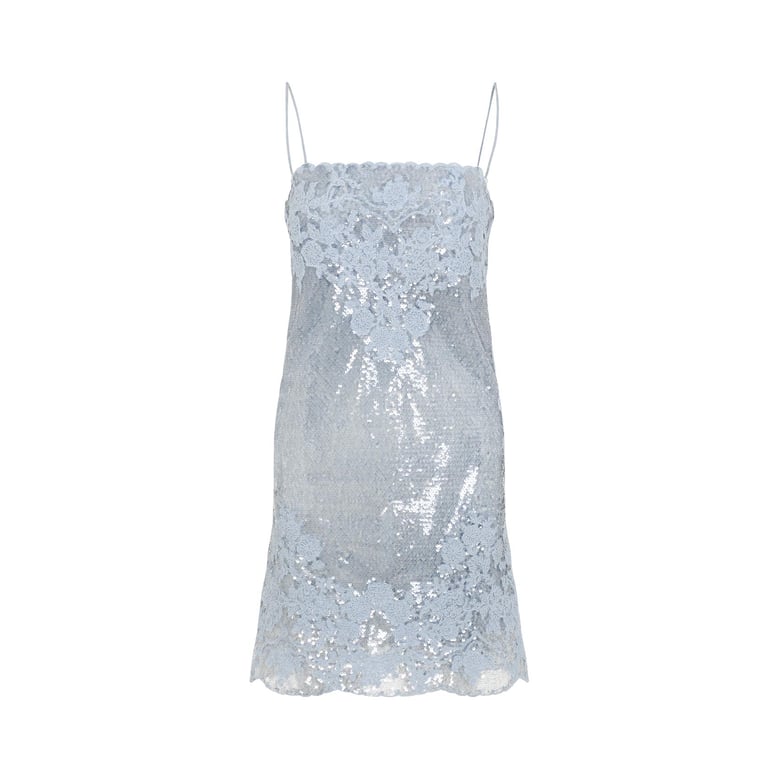 light blue polyester mini dress by Selfnex