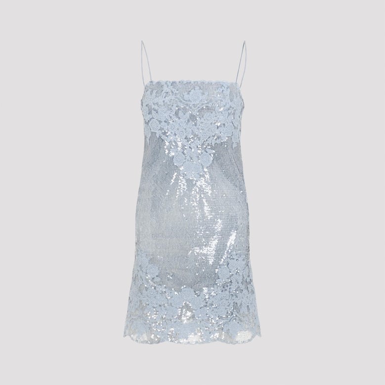 light blue polyester mini dress by Selfnex
