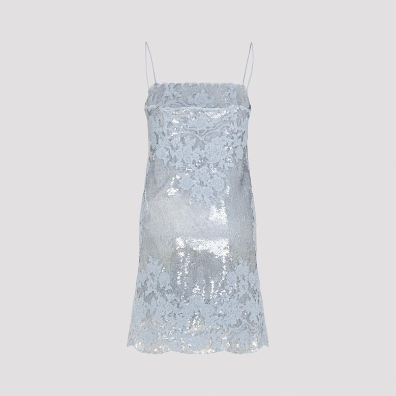 light blue polyester mini dress by Selfnex