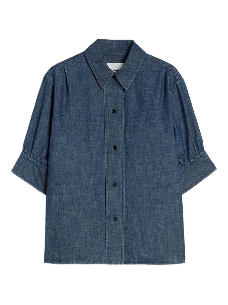 blue boxy cotton shirt by Selfnex
